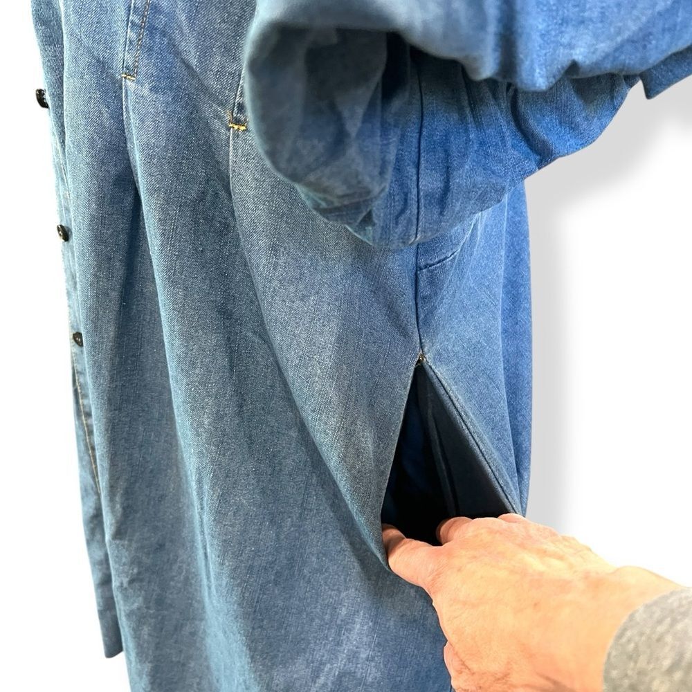 City Chic Ella Denim Shirt Dress Puff Sleeve Button Front Chambray Mini 20 NWT - Picture 8 of 15